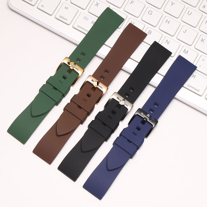 สายซิลิโคนแบบปลดเร็วสําหรับนาฬิกา Maurice-Lacroix 18/19/20/21/22/23/24 มม.-สายกันน้ําแบบนุ่มเข้ากันไ