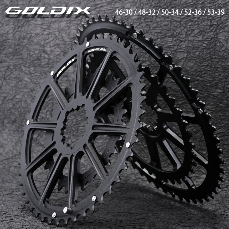 GOLDIX จักรยาน Crankset Chainring ขนาด 53-39T และ 52-36T สำหรับ SHIMANO และ SRAM 10/11/12S