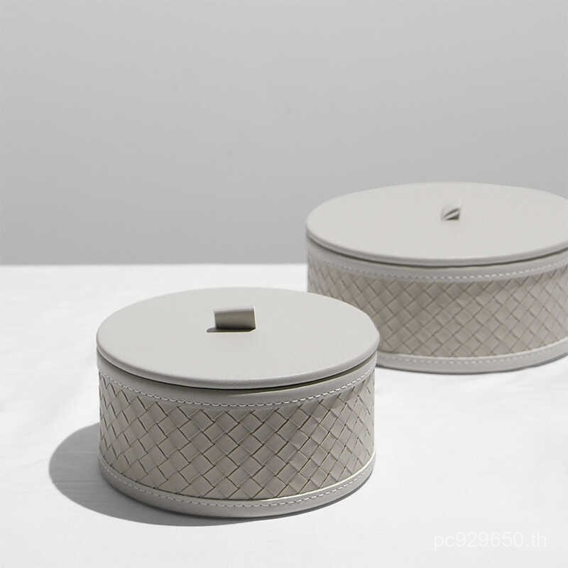 กล่องเครื่องประดับ Jar เสื้อผ้าหมวกห้อง High-End หนังตกแต่งกล่องทอเครื่องประดับห้องนอนรุ่นห้องรอบหรู