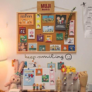 ThaiJOY กระดาน ไม้ก๊อก ขอบไม้ 30x40 cm บอร์ดติดข้อความ บอร์ดประกาศแผ่นกระดานไม้ กระดานติดรูป ปักหมุด แฮนเมด บอร์ดติดประกาศรูป ปักหมุด Cork Board