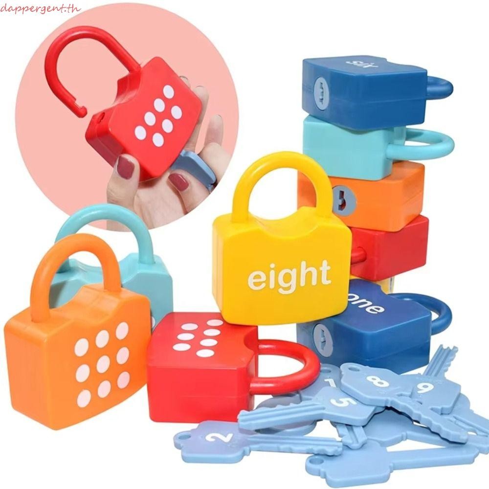 DAPPERGENT Number Lock Key Toys, Math Count Unlock Key Early Educational Toys, Baby Gift Number Matc