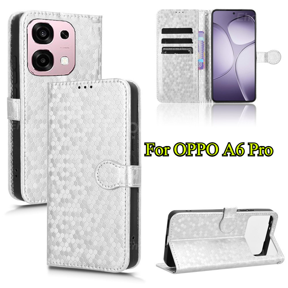 หรูหราปลอกหนังสําหรับ OPPO A6 Pro 4G 5G 2025 เคสโทรศัพท์ช่องเสียบการ์ดกระเป๋าสตางค์ฝาครอบแม่เหล็กสําหรับ OPPOA6Pro A6Pro CPH2781 CPH2799 ขาตั้งผู้ถือกลับกรณี