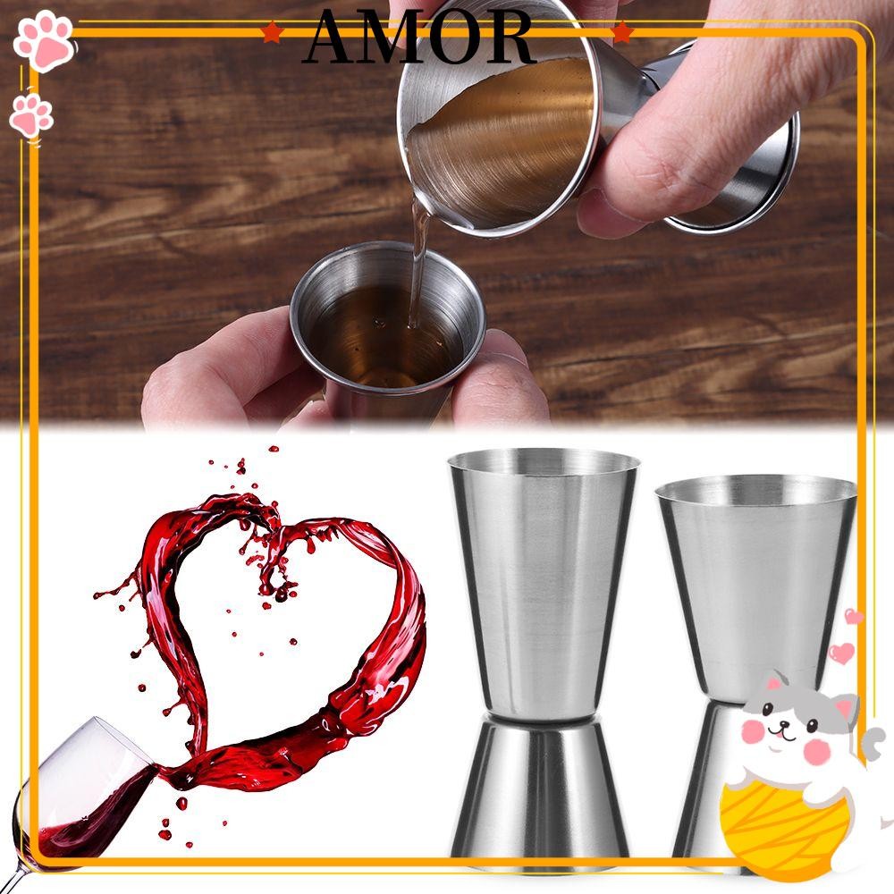 AMOR วัดดื่ม Jigger แก้วค็อกเทลสแตนเลส
