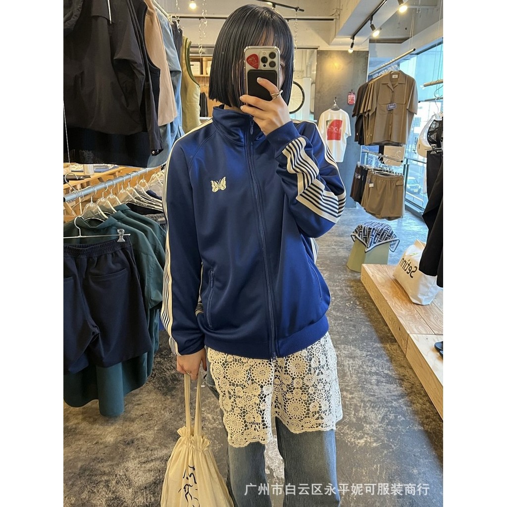 Needles track royal zip jacket Royal Blue Japanese Retro Zipper Jacket Sports Coat