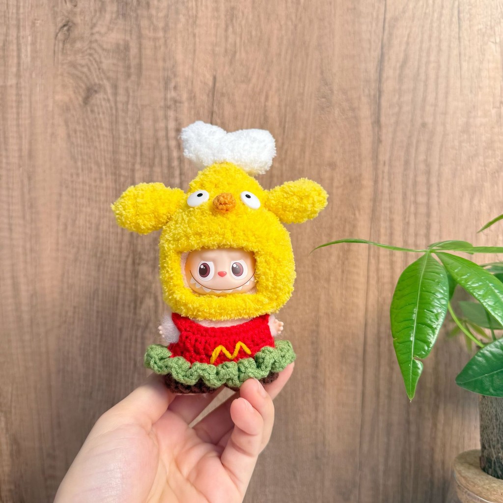 [เสื้อผ้า labu] [10 ซม.เสื้อผ้า] 4.0 Heart Bottom Code Mini Version Labubu Clothes Handmade Chicken 