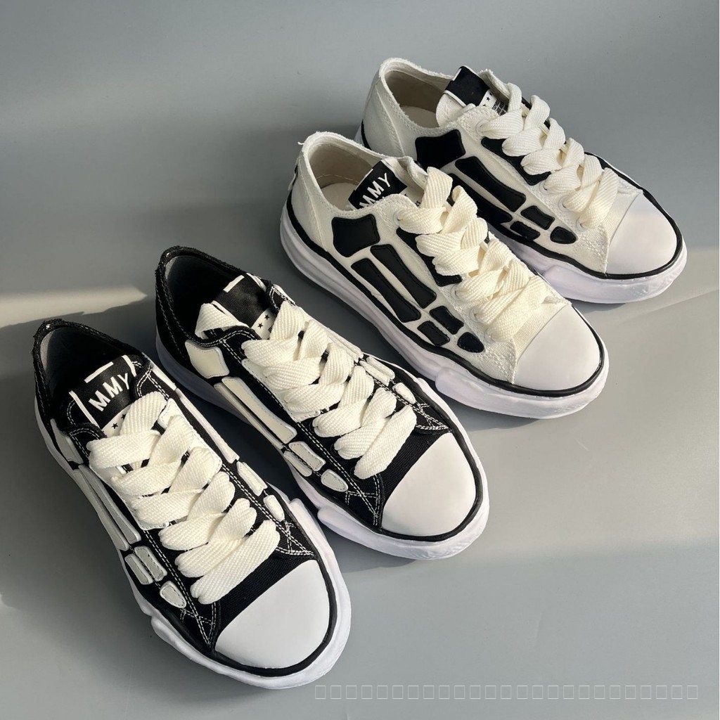 Mihara Yasuhiro mmy Thick-Soled Height-Increasing College Style Collaboration Bone Canvas Shoes Unis