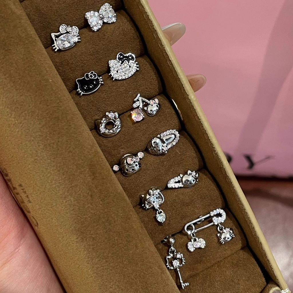 316L ทางการแพทย์เหล็ก Strobe kt2.0 น่ารักหวานเพชรสตั๊ดต่างหูเหล็กไทเทเนียมสกรูบิดหัวเข็มขัดสตั๊ดต่าง