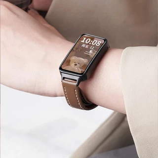 สายแม่เหล็กหนัง for สมาร์ทว็อช Huawei Band 11/11Pro 10 9 8 NFC สร้อยข้อมือเปลี่ยนกีฬาอ่อน แถบแม่เหล็กปรับได้