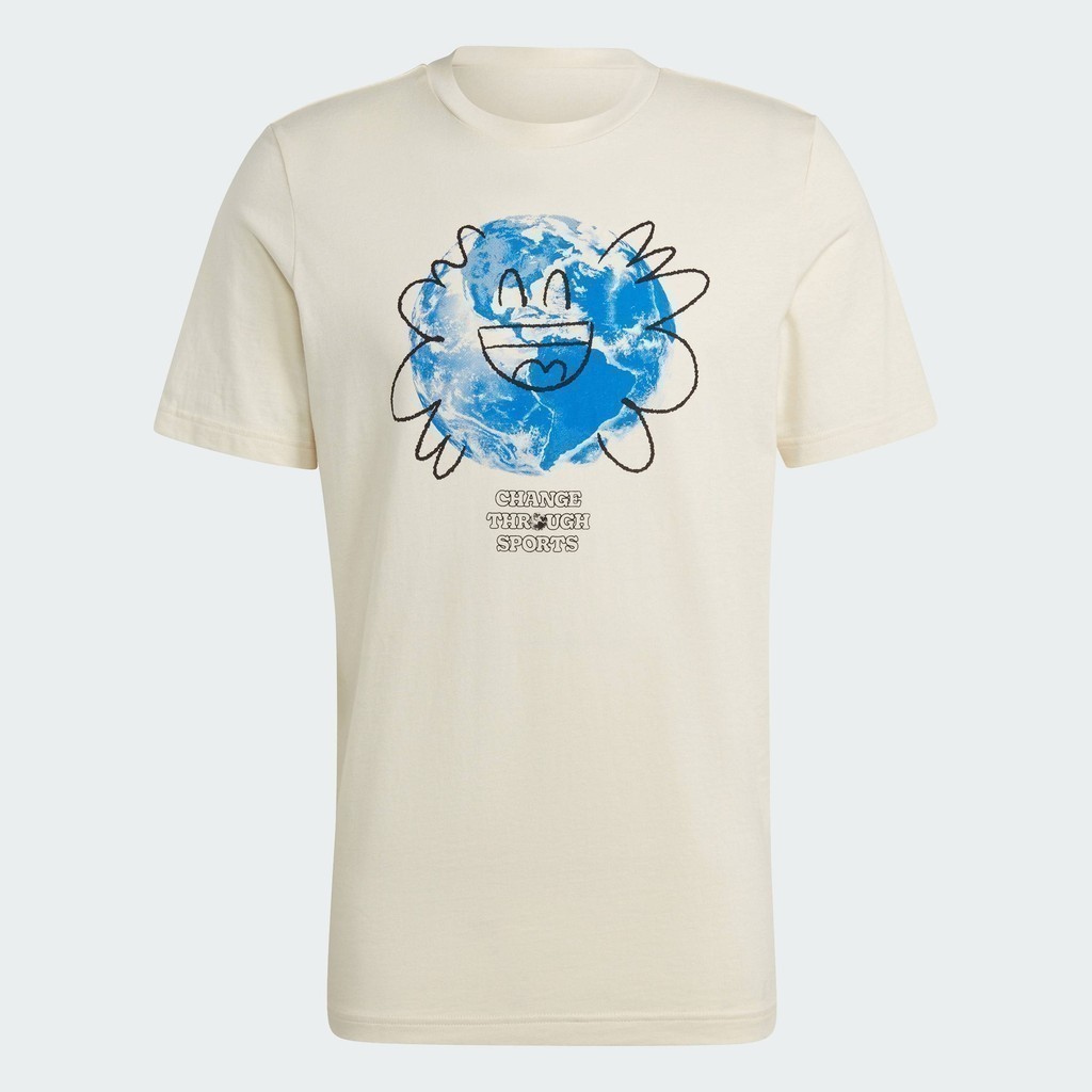 adidas ไลฟ์สไตล์ เสื้อยืด adidas Sportswear Change Through Sports Earth ผู้ชาย สีขาว HY1343