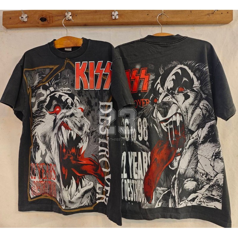 [ 23 ] KISS DESTROYER '98 Tour Bio Washed Big Screen เสื้อวินเทจ เสื้อทัวร์ วงร๊อค  vintage shirt