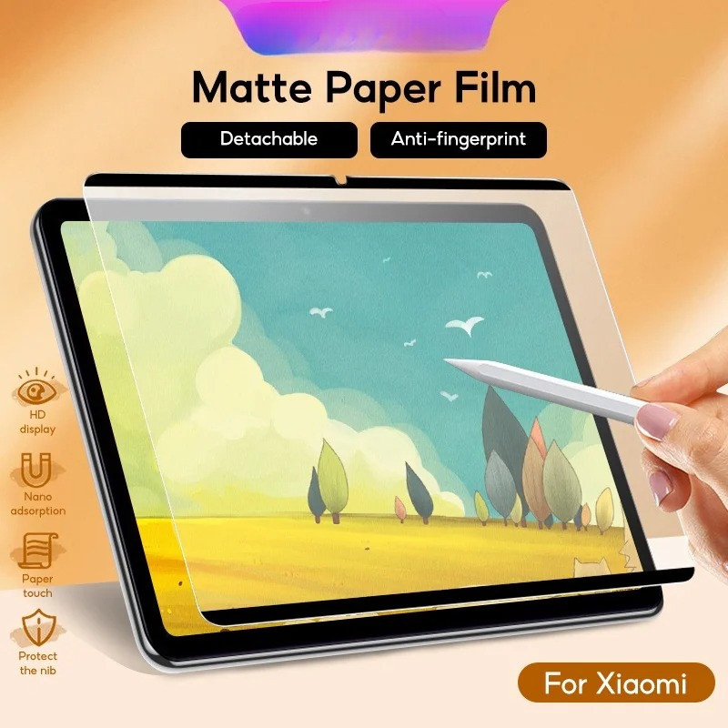 Magnetic Matte กระดาษเช่นป้องกันหน้าจอสําหรับ Xiaomi Pad Mini 8.8 นิ้ว 2025 Redmi Pad 2 Pro 12.1 KPad 8.8 "2 SE 11" 2025 Mi Pad 8 Pro 11.2 7 Pro 2024 11.2" 6 5 Pro 11" Full ฝาครอบ