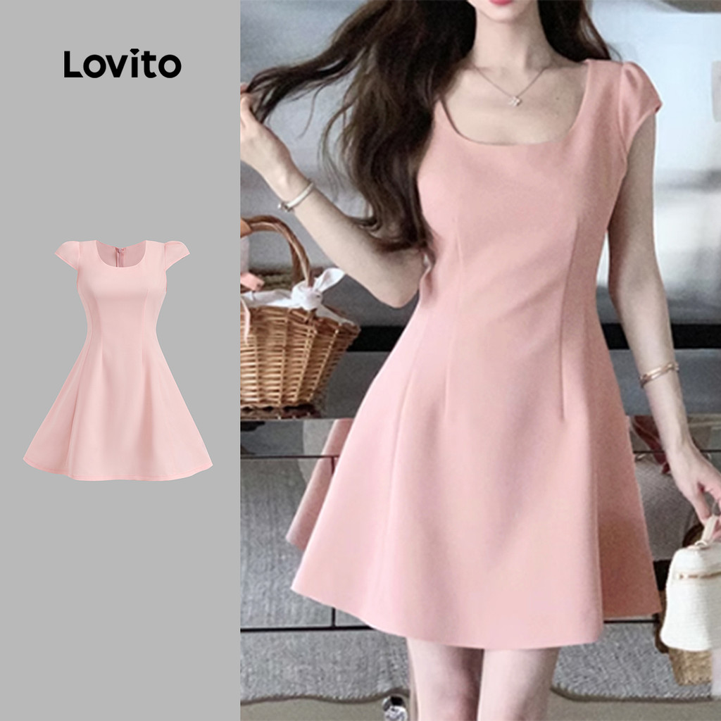 Lovito ชุดเดรสซิปธรรมดาแบบลําลองสําหรับผู้หญิง L133ED840