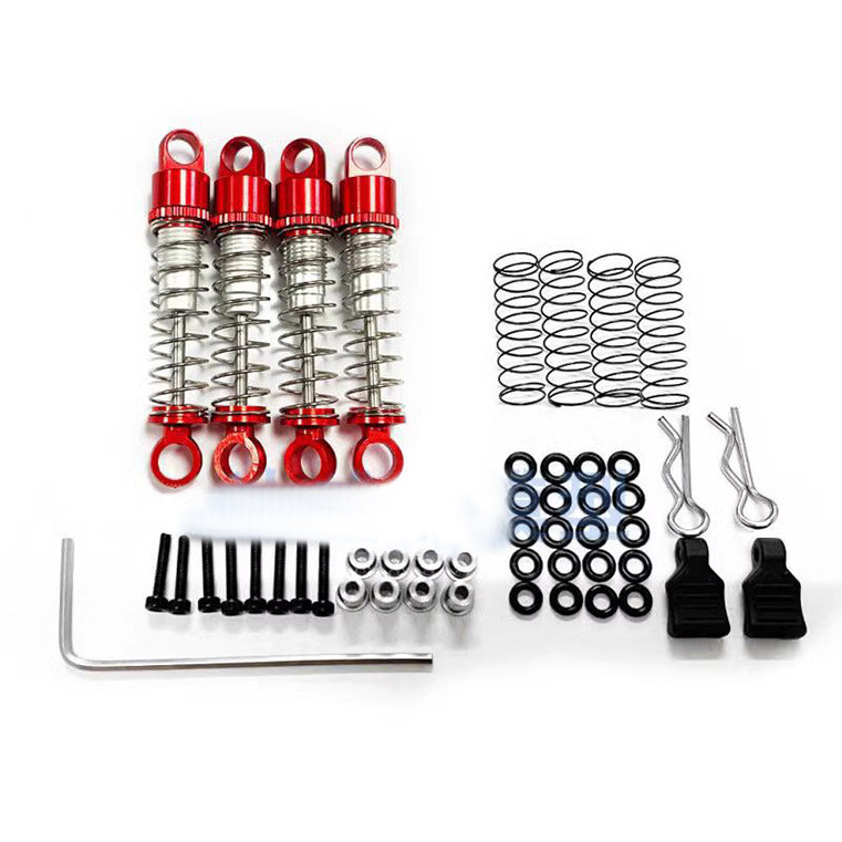 Axial SCX24 1/24 จําลองรถปีนเขาด้านหน้าด้านหลังโลหะโช้คอัพอัพเกรด CNC อลูมิเนียม 4 ชิ้น