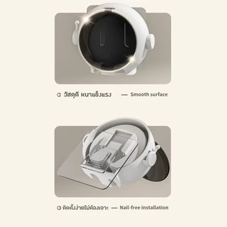 ThaiJoy ที่เก็บแปรงสีฟันติดผนังแปรงสีฟัน ที่แขวนแปรงสีฟัน มีฝาปิดติดผนัง ที่ใส่ในห้องน้ำ แบบ 2ช่อง ลายนักบินอวกาศ ก็บ ชั้นวาง ชั้นเก็บของ ใส่ชั้นวางของในห้องน้ำติดผนัง กล่องเก็บอุปกรณ์อาบน้ำ