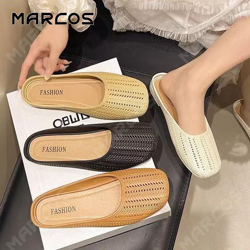 MARCOS รองเท้าแตะ สำหรับผู้หญิง แฟชั่นย้อนยุค สไตล์เกาหลี ระบายอากาศ ส้นเตี้ย กันลื่น เหมาะสำหรับผู้หญิง#02
