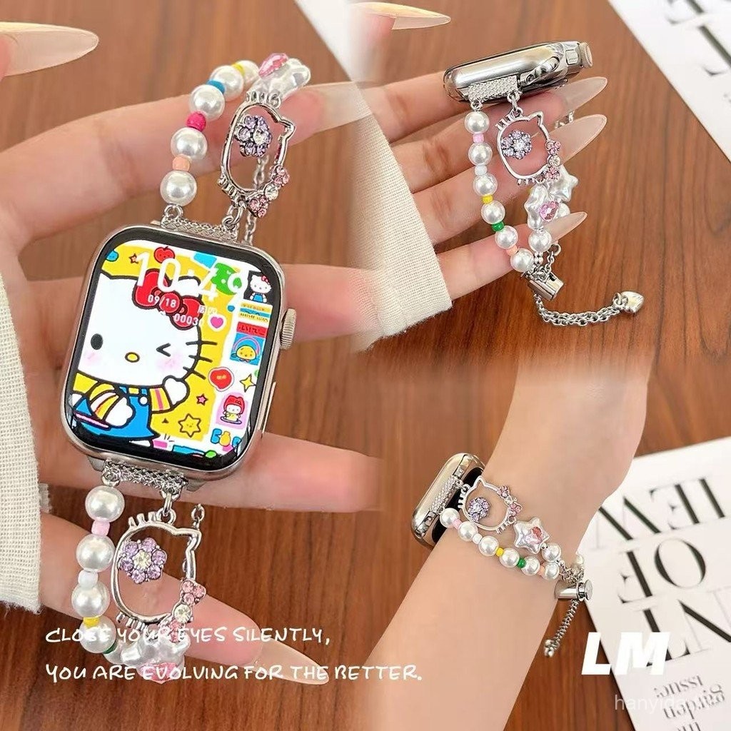 น่ารัก KT สีสัน Diamond Star สร้อยข้อมือผีเสื้อสําหรับ Smartwatch สําหรับ iWatch Ultra 3 2 SE3 Apple