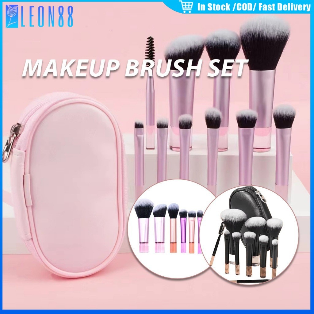 ของมาใหม่！ชุด10ชิ้น แปรงแต่งหน้าเซต พร้อมกระเป๋า ชุดแปรงปัดแก้มรองพื้น พกพาสะดวก เครื่องสำอาง