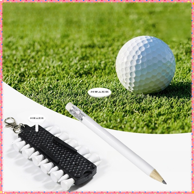 12 ชิ้นดินสอแบบพกพาอุปกรณ์เสริมกอล์ฟอุปกรณ์จัดเก็บ /PGM Golf Tees Rack / Tees ส้อมสีเขียว