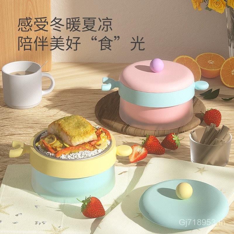 อุณหภูมิคงที่สแตนเลสฉนวนกันความร้อนชามป้องกันการลวก toukie กินถ้วยดูดชามที่ถอดออกได้ล้างทําความสะอาด