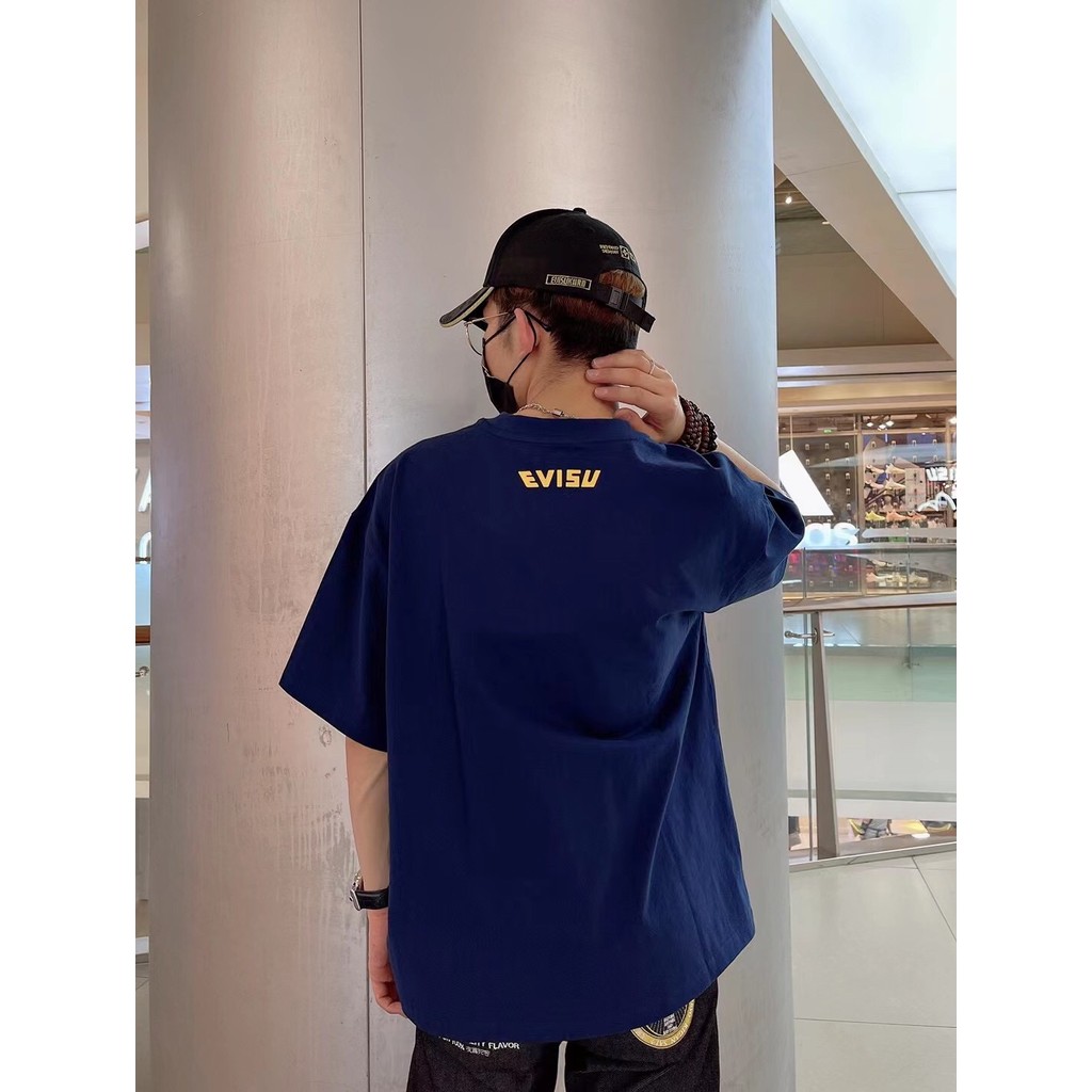 EVISU God of Fortune King Yibo สไตล์เดียวกัน 21 ฤดูร้อน Simple Home ดอกไม้ Seagull เย็บปักถักร้อยรอบ