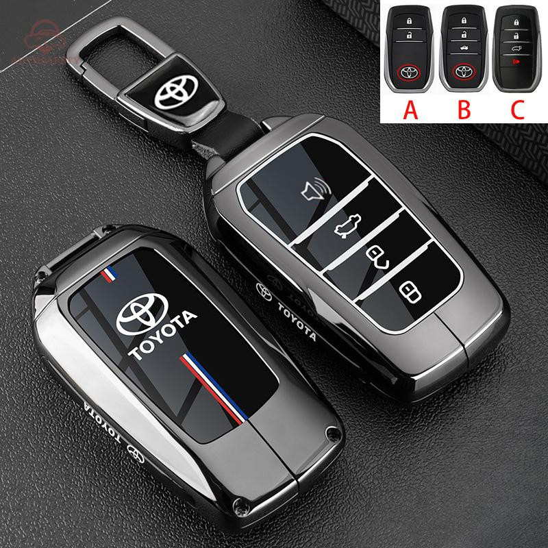 สังกะสีอัลลอยด์พวงกุญแจสําหรับ Toyota Wildlander Rav4 Prado Levin Avalon Fortuner Yaris Camry, Key Holder Key Fob ฝาครอบ Protector Shell