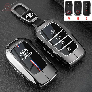 สังกะสีอัลลอยด์พวงกุญแจสําหรับ Toyota Wildlander Rav4 Prado Levin Avalon Fortuner Yaris Camry, Key Holder Key Fob ฝาครอบ Protector Shell