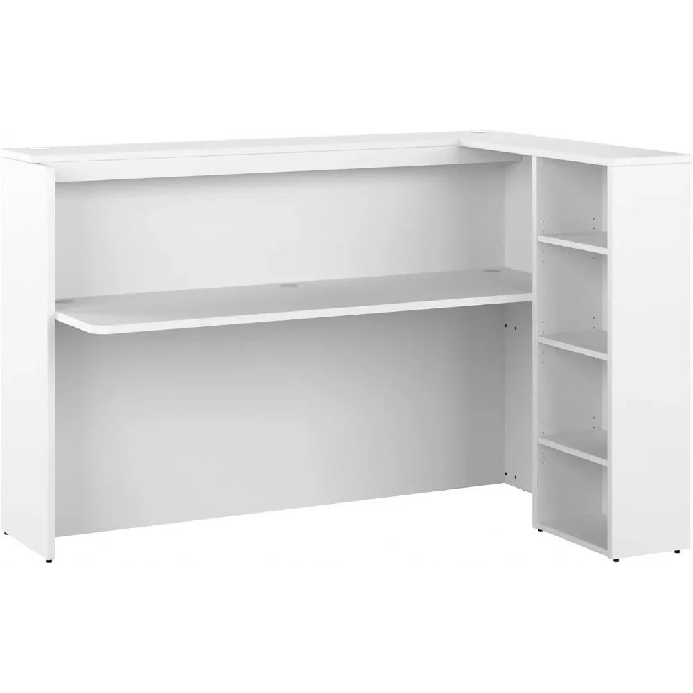 Studio C 72w โต๊ะแผนกต้อนรับพร้อมชั้นวางสีขาวต้องมี