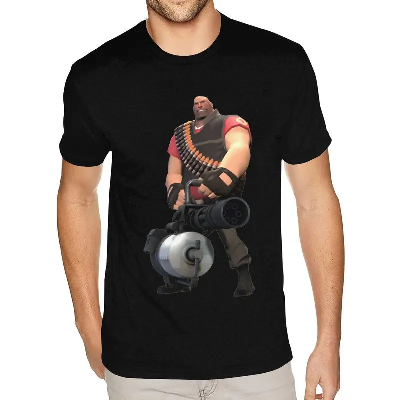 Harajuku Hip Hop Angry Heavy Team Fortress 2 6xl เสื้อยืดสําหรับผู้ชายเสื้อยืดแขนสั้นที่กําหนดเองคุณ