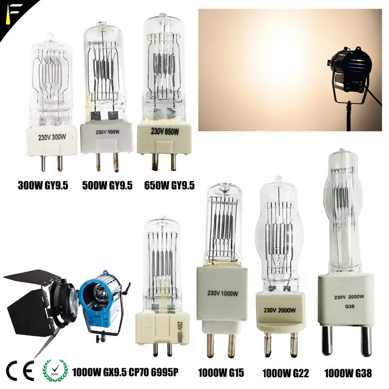 สตูดิโอโคมไฟ M40 โคมไฟ 500 W/230 V GY9.5 T19 1000 W 230V CP/73 FKK 2000W 240V G38 T26 650W GY9.5 ฮาโ