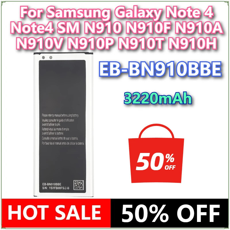 ยี่ห้อใหม่ EB-BN910BBE 3500mAh แบตเตอรี่โทรศัพท์มือถือสําหรับ Samsung Galaxy หมายเหตุ 4 Note4 SM N91