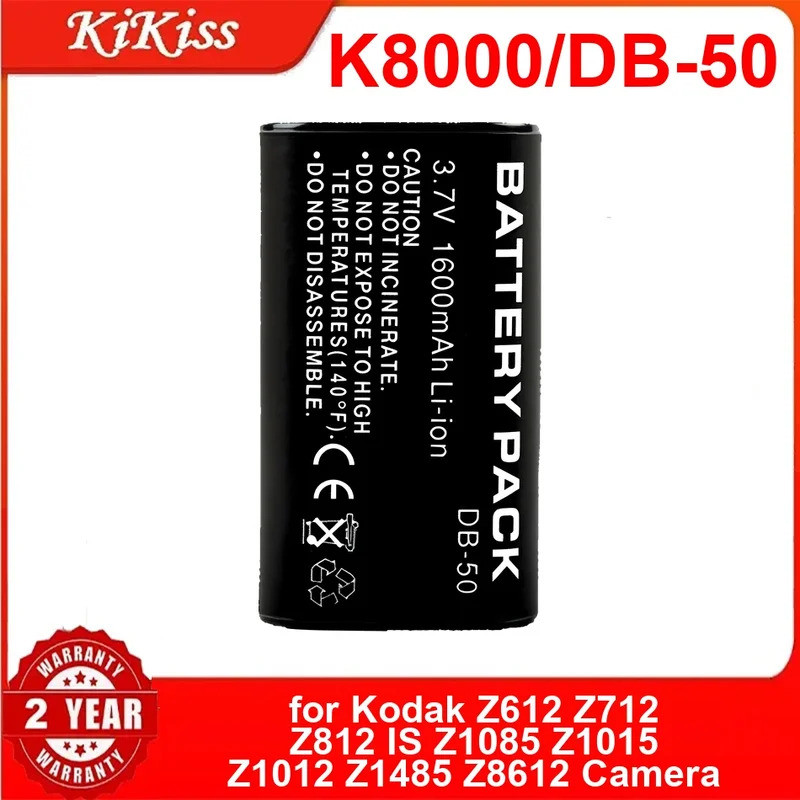 แบตเตอรี่กล้อง K8000/DB-50 สําหรับ Kodak Z612 Z712 Z812 IS Z1085 Z1015 Z1012 Z1485 Z8612 กล้องยี่ห้อ