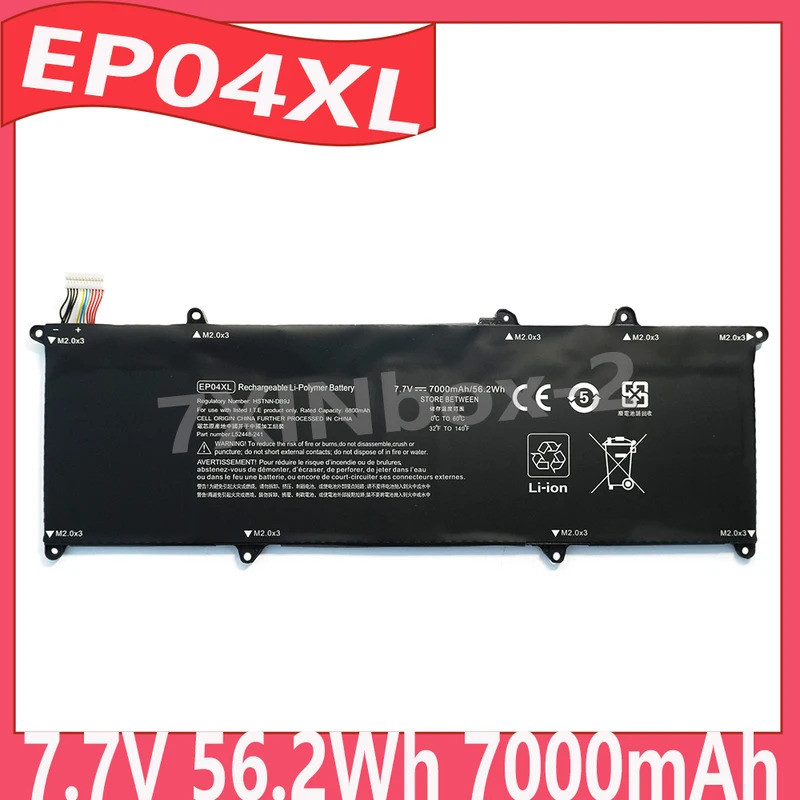 EP04XL 7.7V 56.2Wh 7000mAh แบตเตอรี่แล็ปท็อปสําหรับ Hp Elite Dragonfly G1 G2 8MK79EA HSTNN-DB9J L524