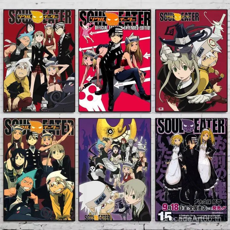 อะนิเมะญี่ปุ่นยอดนิยม S-Soul Eater โปสเตอร์คุณภาพสูงหอพักห้องนั่งเล่นความงามผนังตกแต่งภาพวาดสติกเกอร์ของขวัญ HQN7