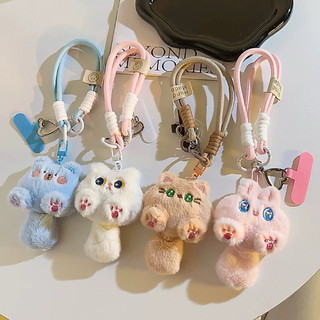 Tali Gantungan Hp Aesthetic Korea 3D Bunny Cat Dopamin Tali Hp Korea Liontin Menjalin Cocok Untuk Casing Ponsel Strap Phone