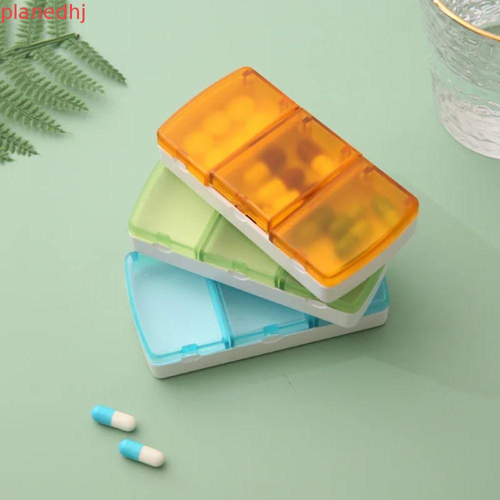 PLANED Pill Box, 3 Grids Creative Pill Case, Mini Organizer มัลติฟังก์ชั่นกันน้ํา Pill Distribution 