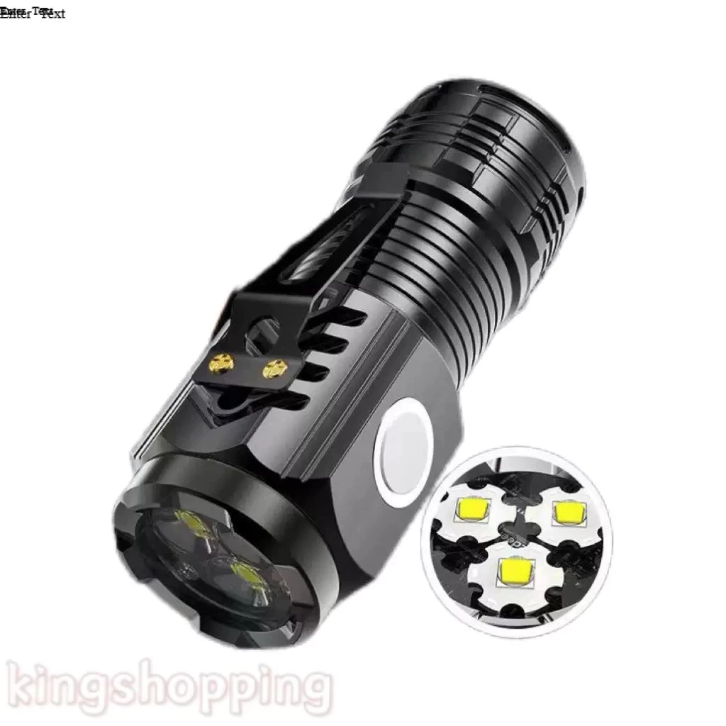 GTRMALLSHOP (528B)ไฟฉายแรงสูง 3*LED ไฟฉายสว่าง ไฟฉายอเนกประสงค์ ขนาดพกพา ไฟฉายUSB