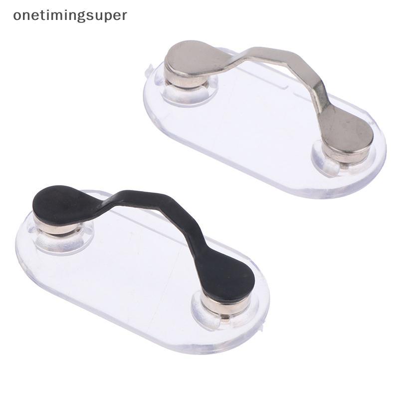 Onetimingsuper ที่ใส่แว่นตาแม่เหล็กแบบพกพาคลิปเข็มกลัด Bule สําหรับชุดหูฟังและเสื้อผ้า OTP