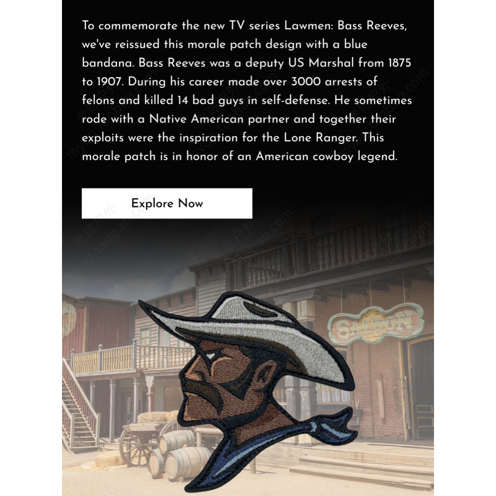 พร้อมสต็อก American PDW Bass Reeves Blue Bass Reeves Armband Law Enforcer Velcro