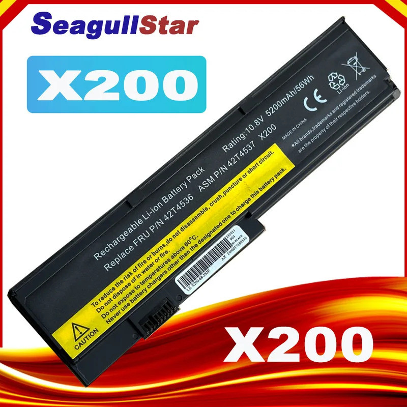 แบตเตอรี่แล็ปท็อปสําหรับ LENOVO ThinkPad X200 X200s X201 X201i X201s 42T4534 42T4536 42T4538 42T4647