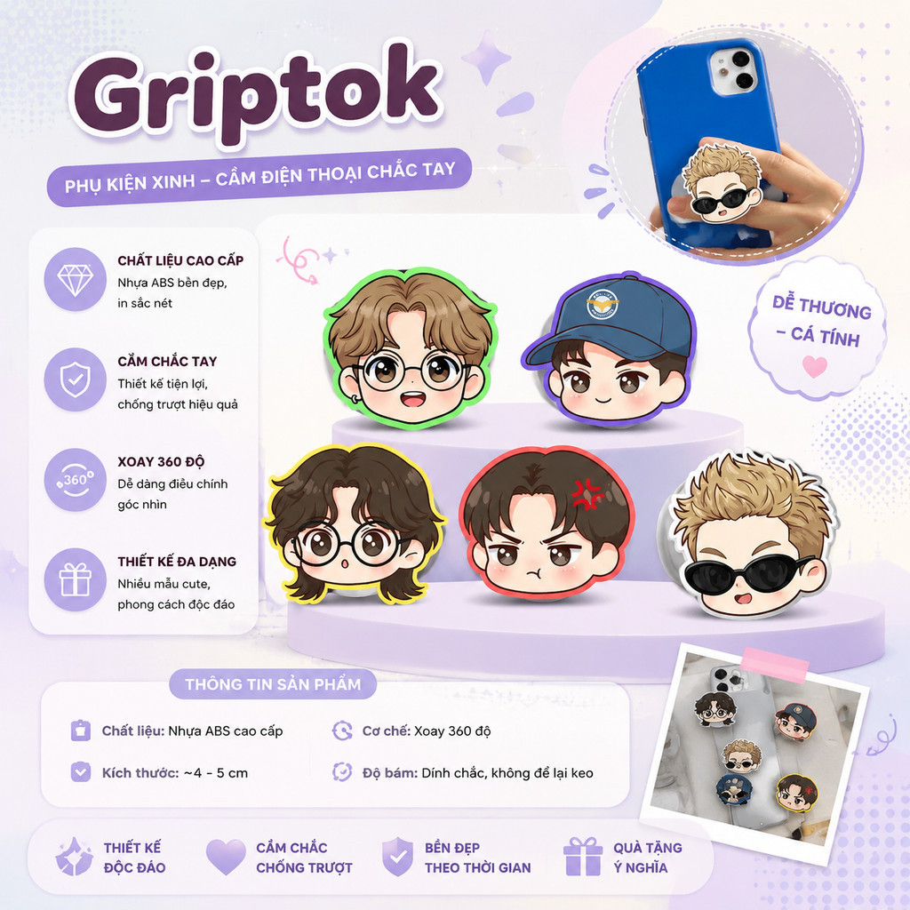 น่ารัก Griptok C2ortis ที่วางโทรศัพท์chibi ขนาด 5ซม
