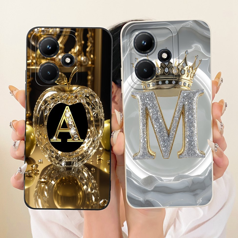 สําหรับ Infinix Hot 30i กรณีความงามหรูหราตัวอักษรแฟชั่น Crown 2D ทาสีปลอก X669 X669C X669D