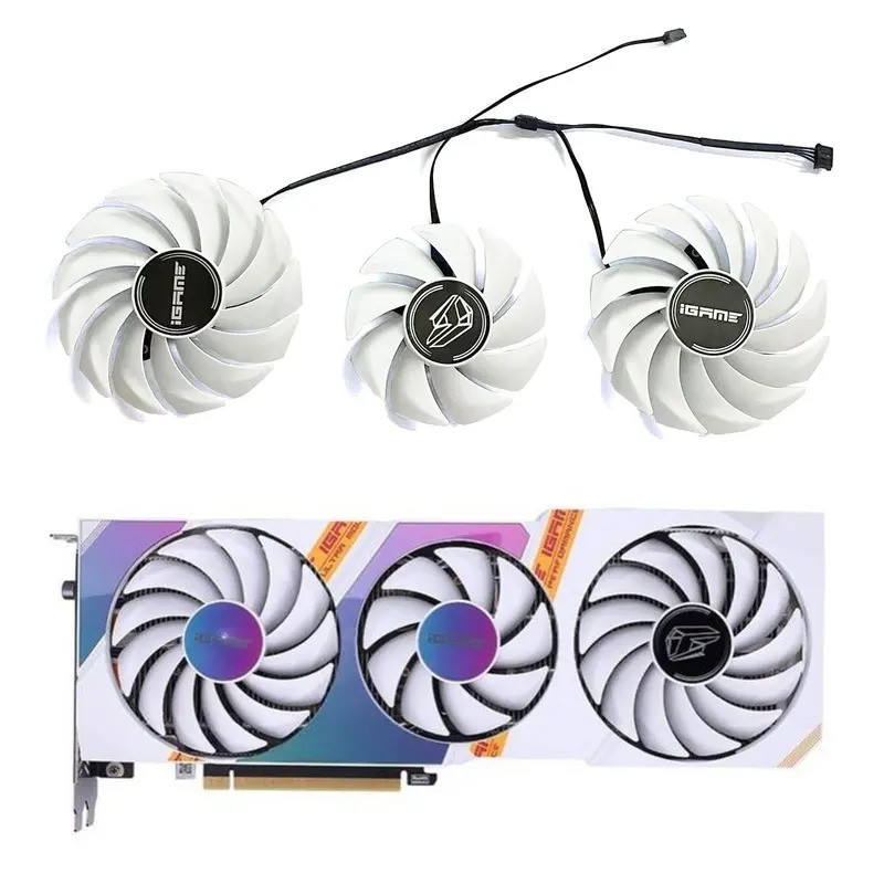 *พัดลม GPU ใหม่ 4PIN เหมาะสําหรับ Geforce สีสัน Rtx3060 3060ti 3070ti 3080 iGame ultra white กราฟิกก