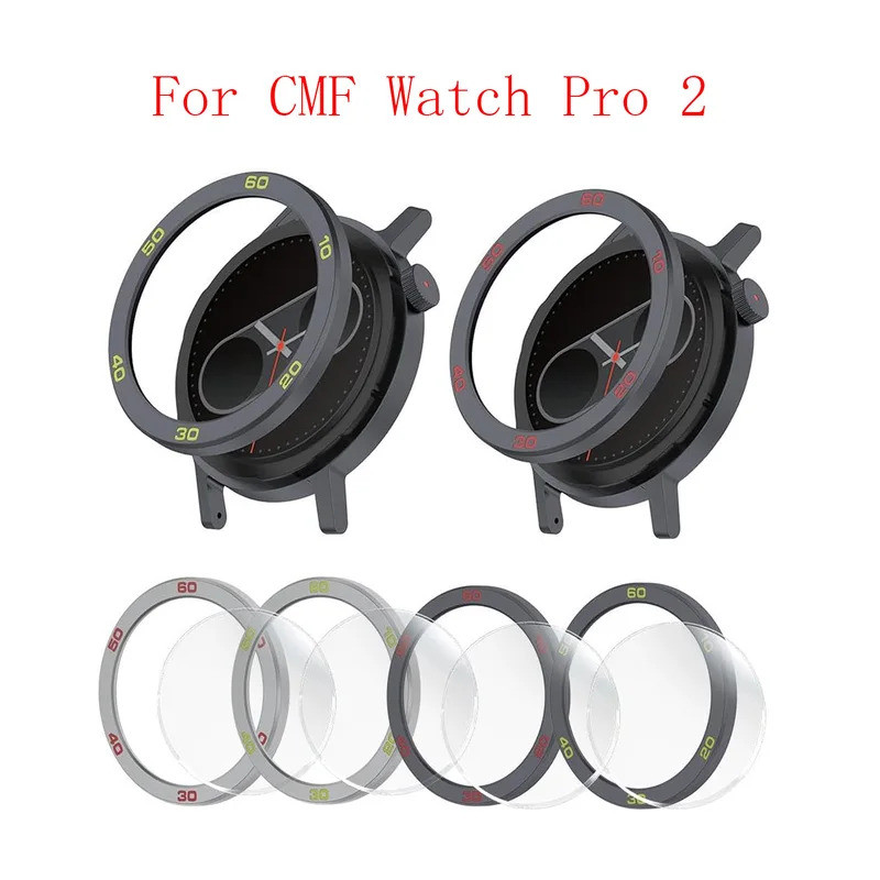 โลหะ Bezel แหวนสําหรับ CMF นาฬิกา pro 2 Protector ฝาครอบกระจกนิรภัยฟิล์มใช้งานร่วมกับ Nothing Watch 