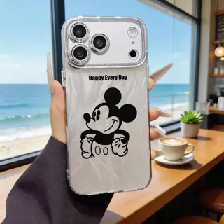 เคสไอโฟน ป้องกันเลนส์ ลายมิกกี้เมาส์ มีขาตั้ง แถมสร้อยมุก สำหรับไอโฟน iPhone 11 13 15 17 Pro Max พร้อมส่งLRYSJK41
