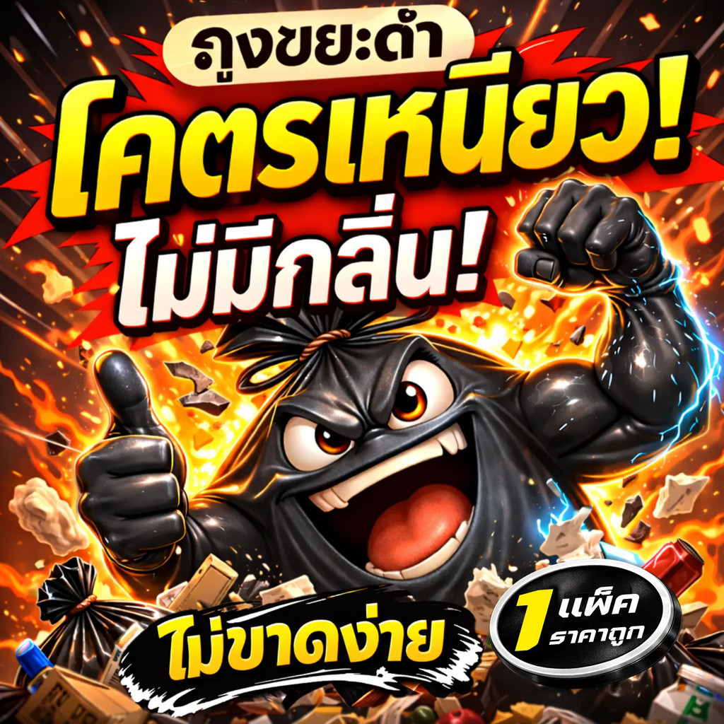 【จัดส่งในวันเดียวกัน】ถุงขยะ 1แพ็ก แบบโครตเหนียวพิเศษ ไม่มีกลิ่นฉุน มีหลายขนาดให้เลือก สะดวกต่อการใช้งาน
