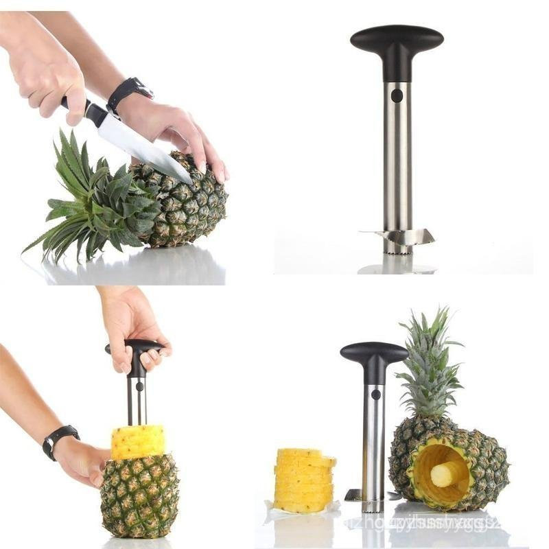 Super Z Outlet Pineapple Corer และเครื่องตัดเครื่องมือสแตนเลสสําหรับกําจัดผลไม้ง่าย