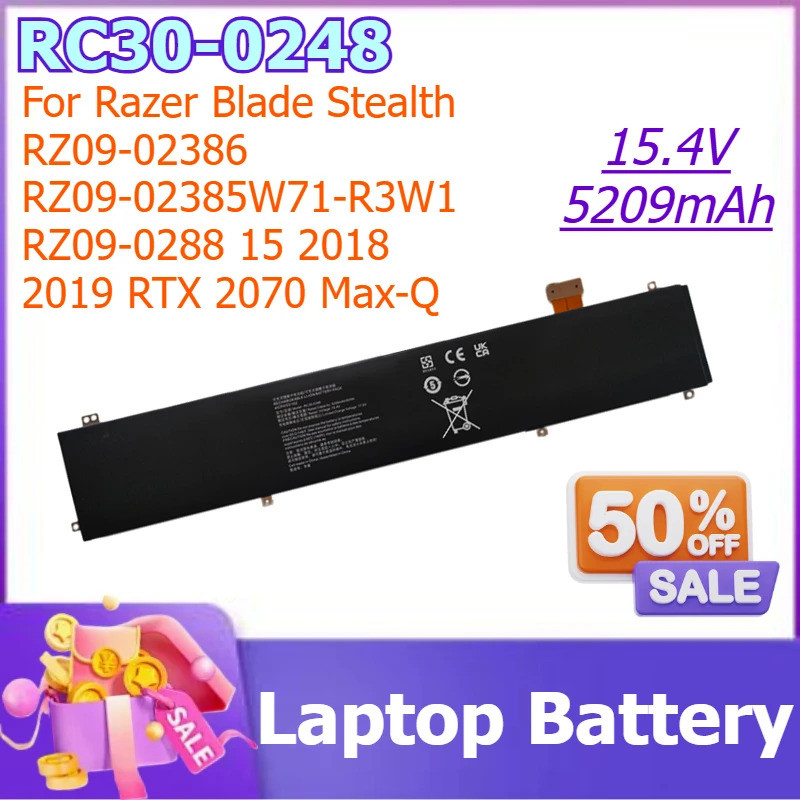 RC30-0248 15.4V 5209mAh แบตเตอรี่สําหรับ Razer Blade Stealth RZ09-02386 RZ09-02385W71-R3W1 RZ09-0288