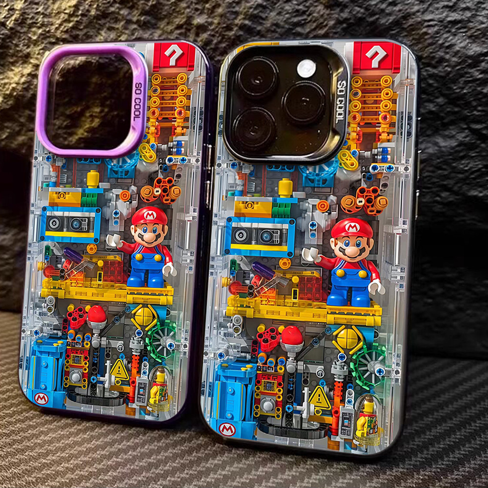 เคสลายบล็อกตัวต่อสีสันสดใส iPhone 17 16 15 14 13 12 11 XsMax XR XS ดีไซน์แฟชั่นสุดเท่ ทันสมัยโดดเด่น