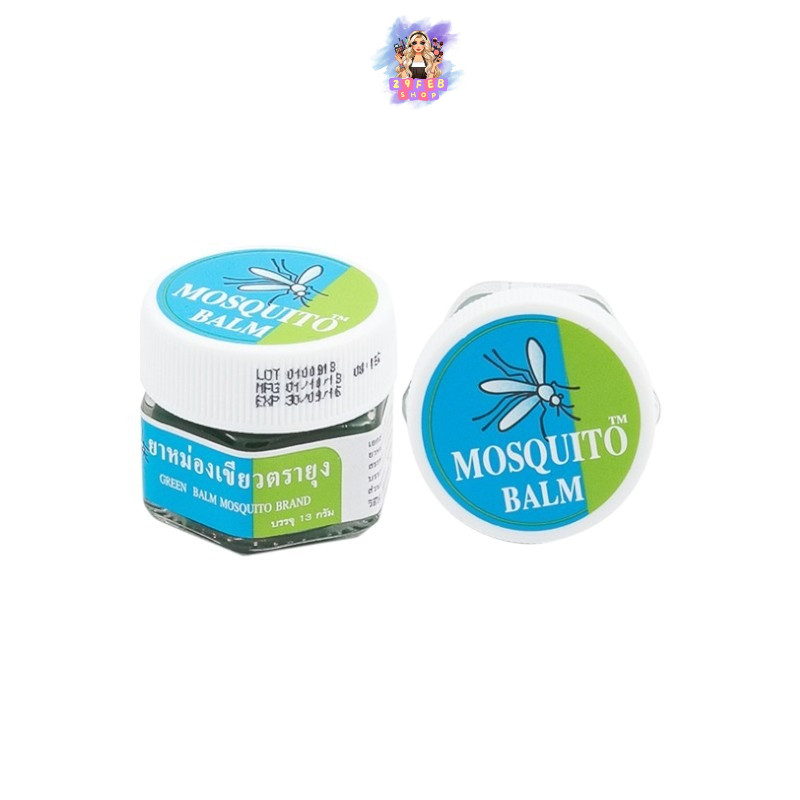 (1ชิ้น) ยาหม่องเขียวตรายุง Green Balm Mosquito Brand 13 กรัม