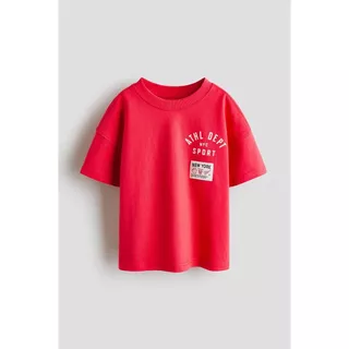 H&M(เอชแอนด์เอ็ม) เสื้อยืดผ้าฝ้ายพิมพ์ลายทรงโอเวอร์ไซส์ เด็กชาย 1355853_1